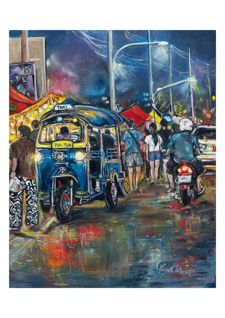 Painted street scene