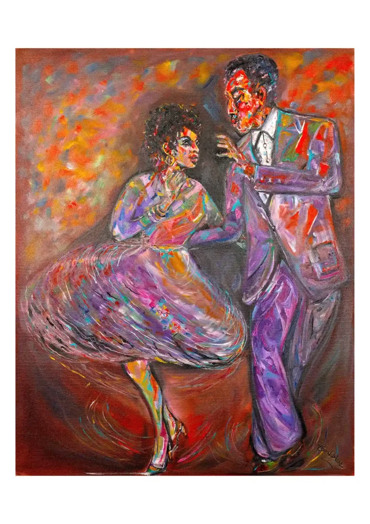 Painting of swing dancers